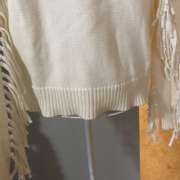 Ralph Lauren Cream Sweater with Fringe - Picture 3 of 5